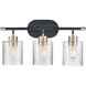Renitta 3 Light 20.1 inch Matte Black/Modern Gold Vanity Light Wall Light